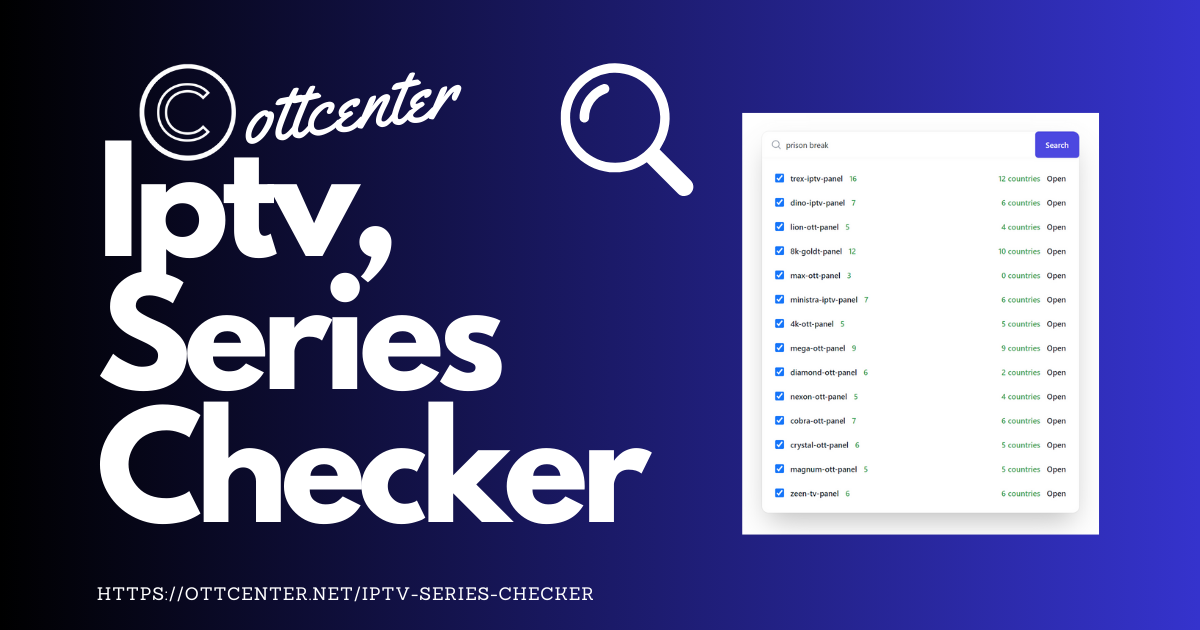 Search for a series IPTV on each iptv servers OTT Center